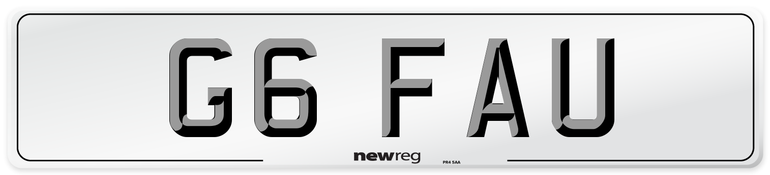G6 FAU Number Plate from New Reg